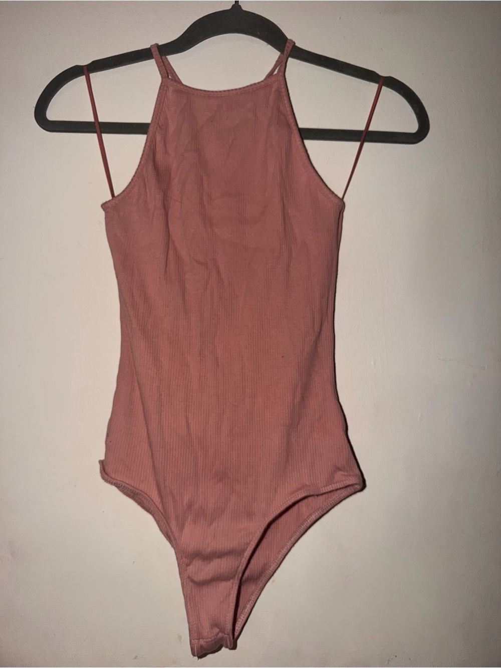 Ribbed Pink One-Piece Bodysuit by Ambiance